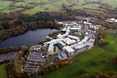 An image showing an aerial view of Alderley Park
