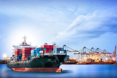 Transportation of International Container Cargo ship