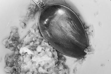 Spoon with oatmeal