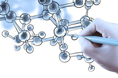 A hand-drawn molecular structure