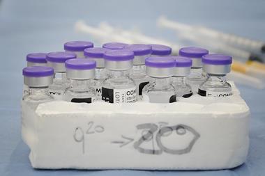 An image showing vials of the Pfizer vaccine