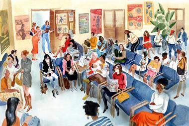 Women in medical waiting room