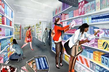 Women shopping for period products