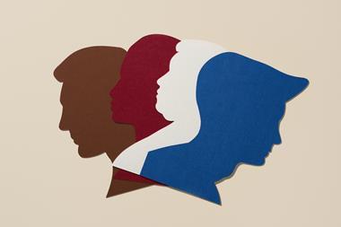An image showing silhouettes of profiles