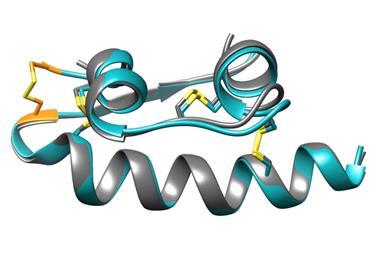 3D image showing additional disulfide bond introduced to insulin