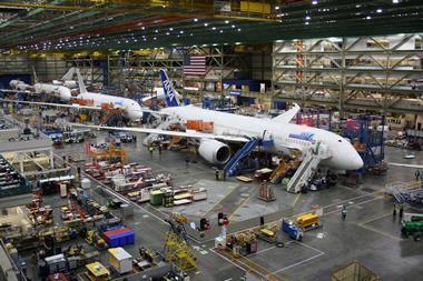 Boeing 787 aeroplanes under construction