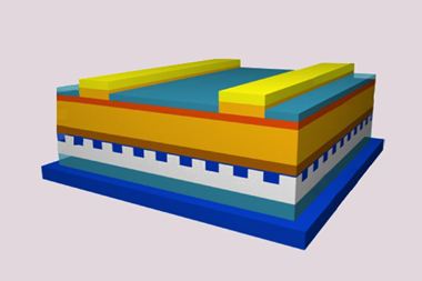 An image showing an ultrathin GaAs solar cell with a nanostructured back mirror