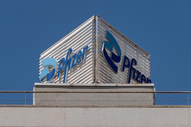 Pfizer logo on building