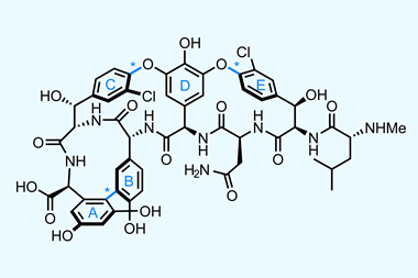 An image showing the structure of Vancomycin