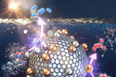 An image sowing the solar denitrification coupled with water splitting
