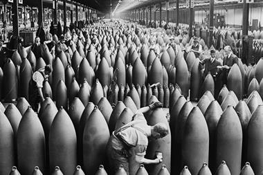 rows of artillery shells