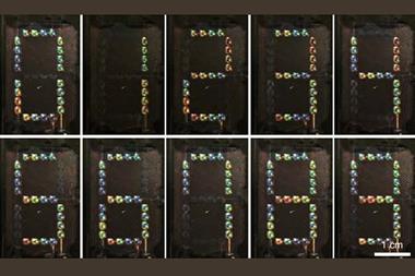 A photo series showing the number 0 to 9 spelled out with multicoloured 'pixels'