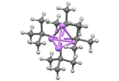 3D ball and stick diagram of Tert-butyllithium-tetramer