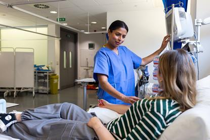 Woman in clinical trials