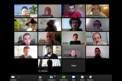 An image showing a Skype call with group members
