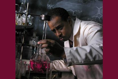 Image of Ruben Santiago-Hudson in the lab for Forgotten Genius documentary film