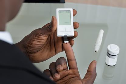 An image showing blood glucose monitoring