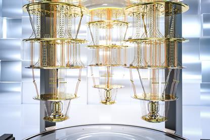 3d rendering quantum computer machine in shield capsule