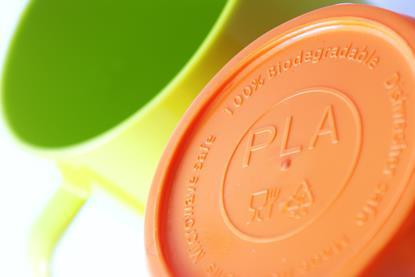 PLA biodegradable green and orange cups