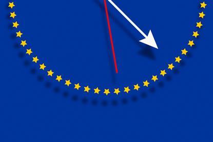 A clock of the European Union flag