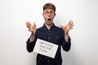 Mason Wakleu shattered a reaction flask