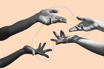 Hands holding strings