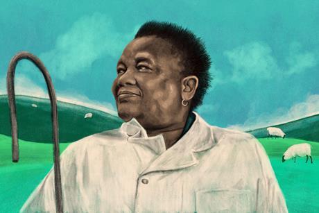 An illustrated portrait of Tebello Nyokong