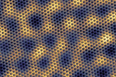 A tiny honeycomb structure of varying widths with the thicker widths forming another honeycomb pattern