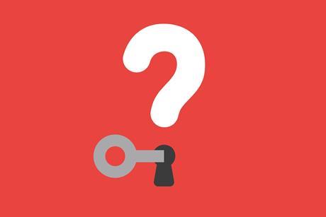 Padlock with question mark