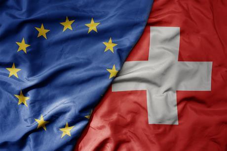 EU and Swiss flags