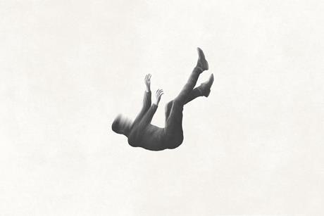 Falling faceless man