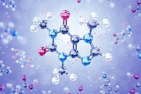 3D visualisation showing the structure of caffeine