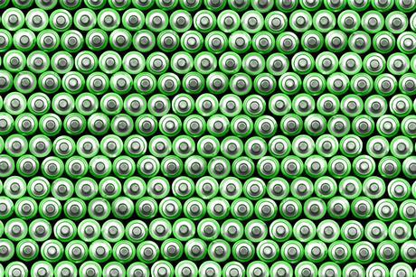 Background of green batteries