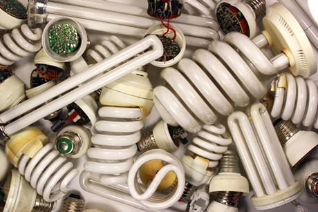 Used compact fluorescent light bulbs