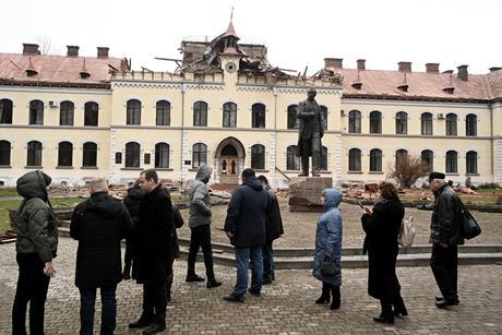 Damaged Lviv National University of Nature Management