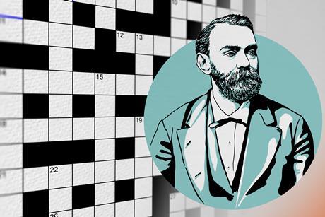 Nobel crossword 2026 grid with Alfred Nobel illustration