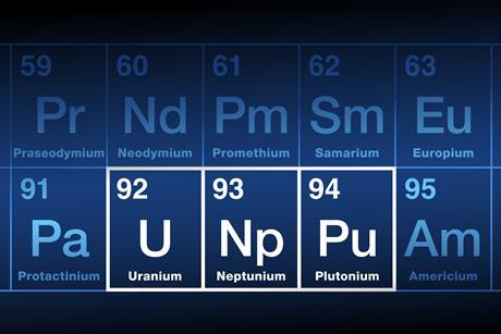 Uranium, neptunium and plutonium