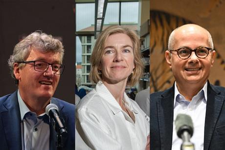 Three portraits - David MacMillan, Jennifer Doudna and Omar Yaghi