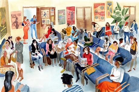 Women in medical waiting room