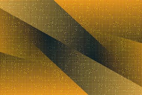 Abstract circuitry on yellow background