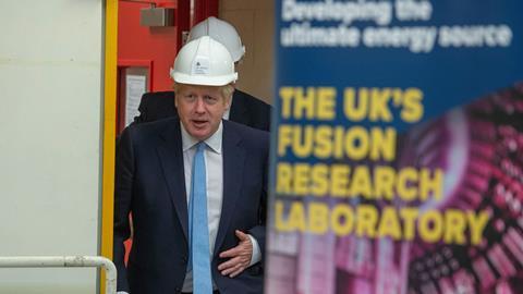 UK Prime Minister Boris Johnson visits the Fusion Energy Research Centre