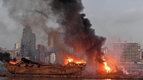 An image showing the Beirut explosion