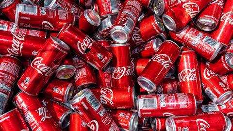 An image showing coke cans