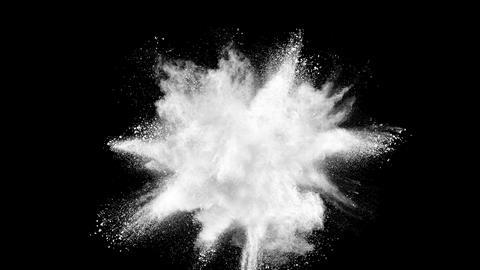 Exploding white powder