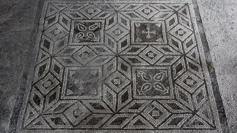 A picture showing part of the mosaic being studied