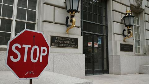 An image showing a fragment of the EPA building outside