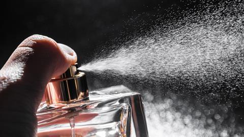 Spraying perfume