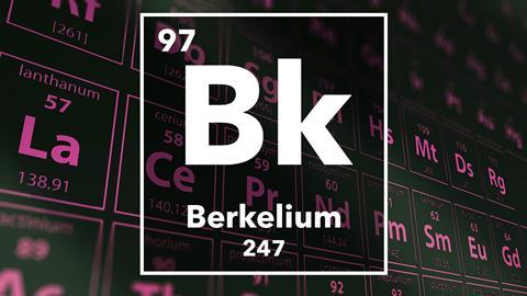 Periodic table of the elements – 97 – Berkelium