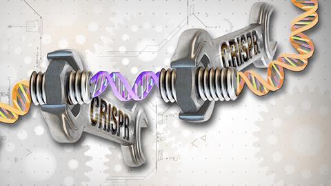 CRISPR-Cas9工具用于基因编辑概念——英雄形象