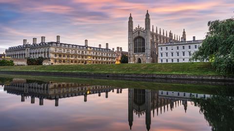 King's College in Cambridge at sunrise